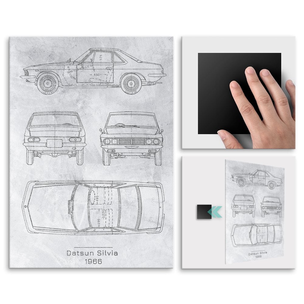 Plakat metalowy Datsun Silvia Projekt Stone L