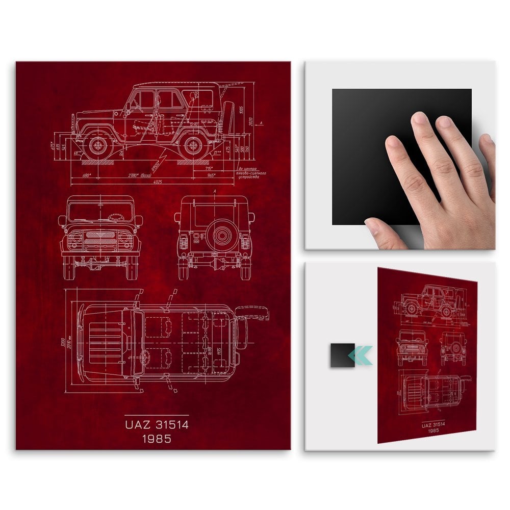 Plakat metalowy UAZ 31514 Projekt Scarlet L