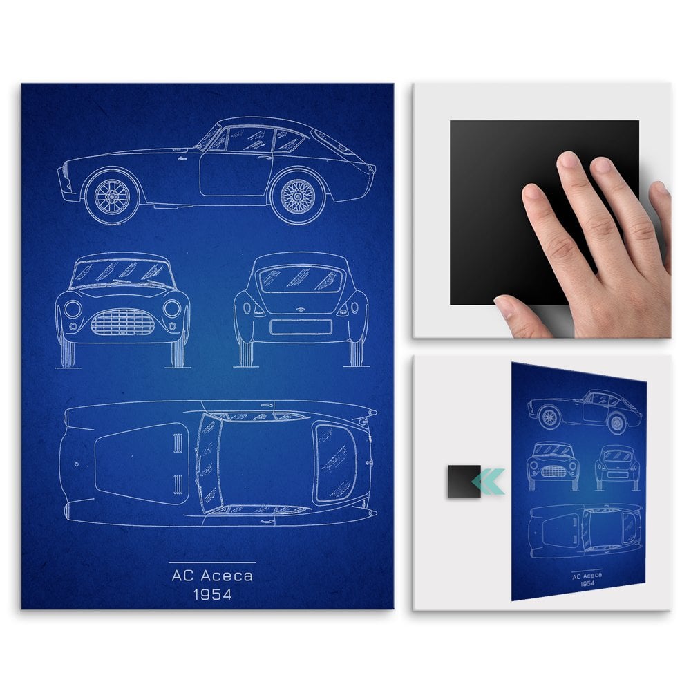 Plakat metalowy AC Aceca Projekt Blueprint L