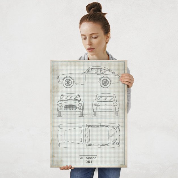 Plakat metalowy AC Aceca Projekt Vintage L