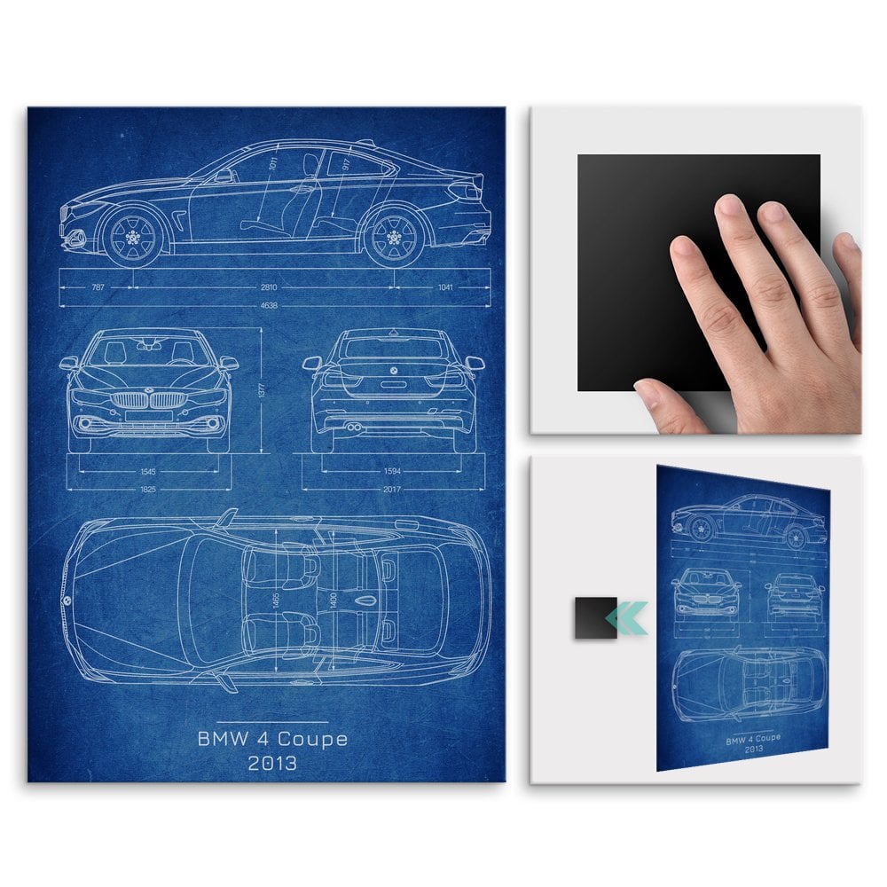 Plakat metalowy BMW 4 Coupe Projekt Cobalt L