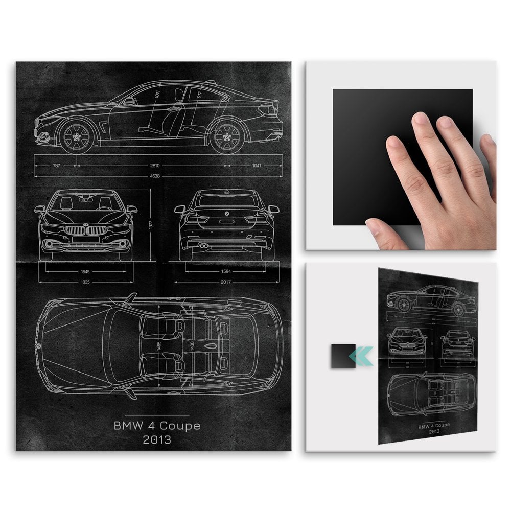 Plakat metalowy BMW 4 Coupe Projekt Graphite L