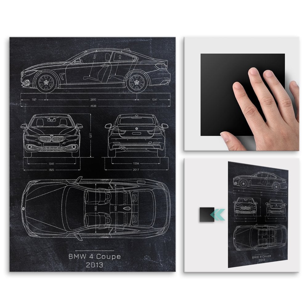 Plakat metalowy BMW 4 Coupe Projekt Blackboard L