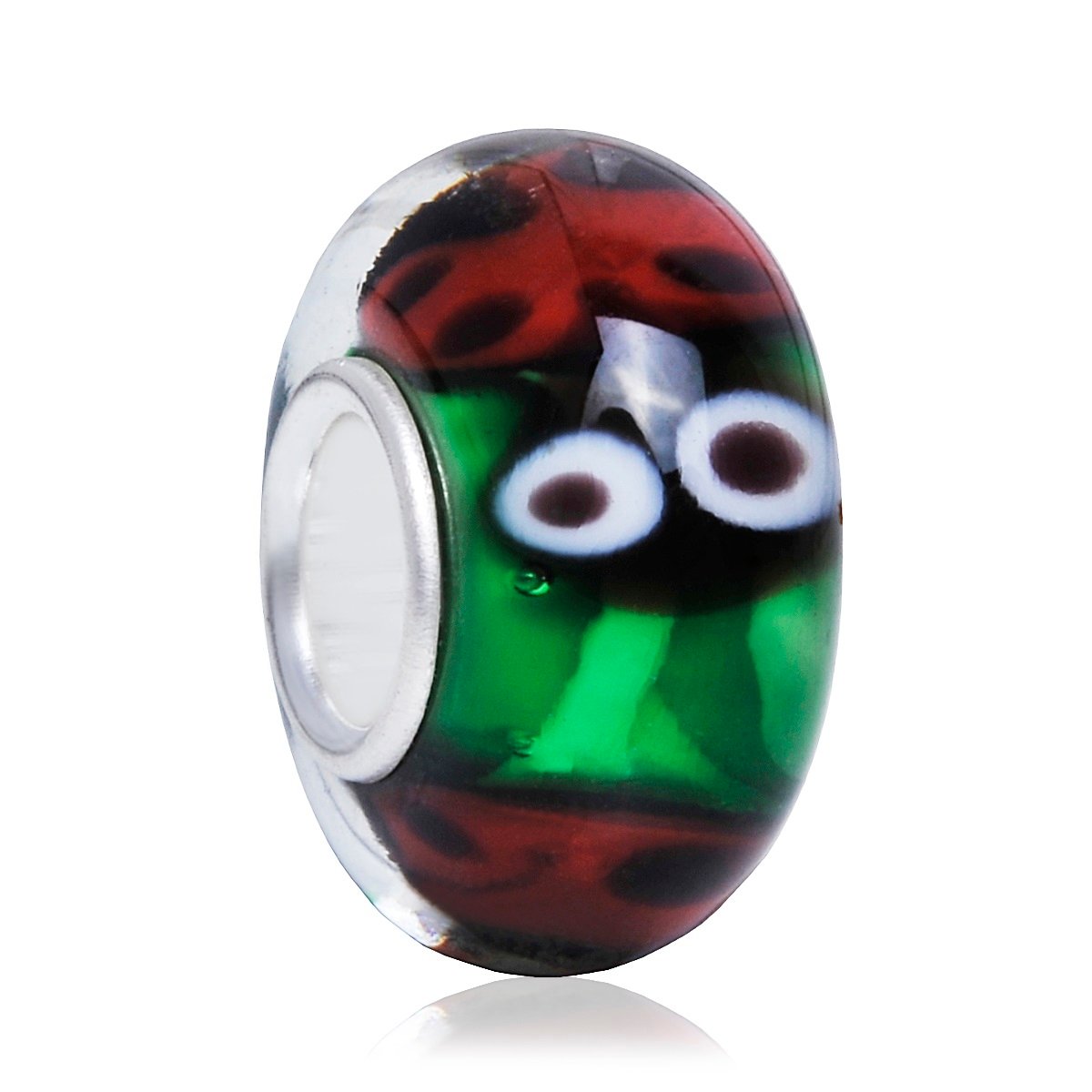 Charms Zawieszka Koralik Srebrny KOWA BIEDRONKA