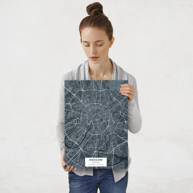 Plakat metalowy Mapa Navy Moskwa M