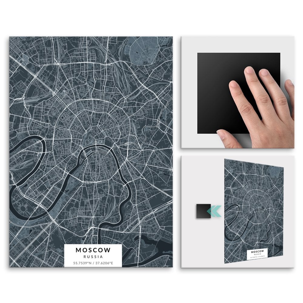 Plakat metalowy Mapa Navy Moskwa M