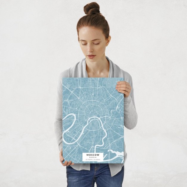 Plakat metalowy Mapa Lazur Moskwa M