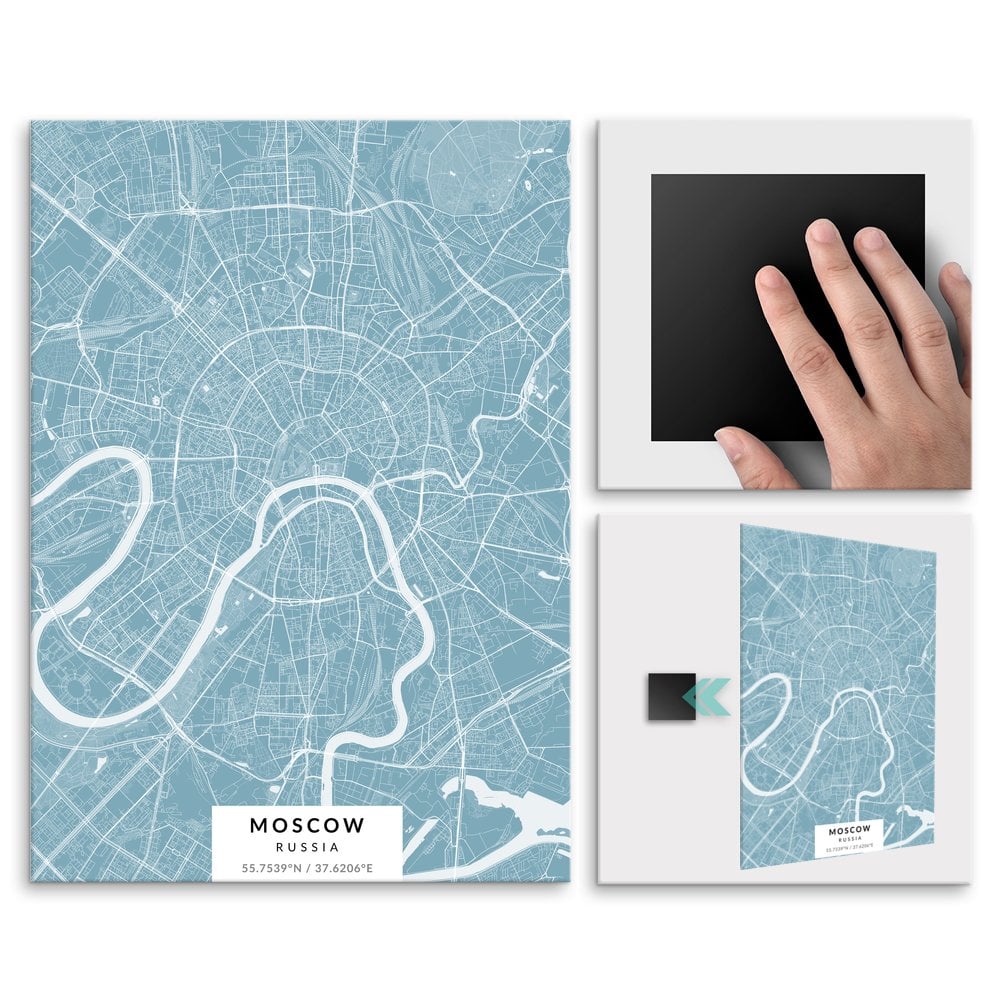 Plakat metalowy Mapa Lazur Moskwa M