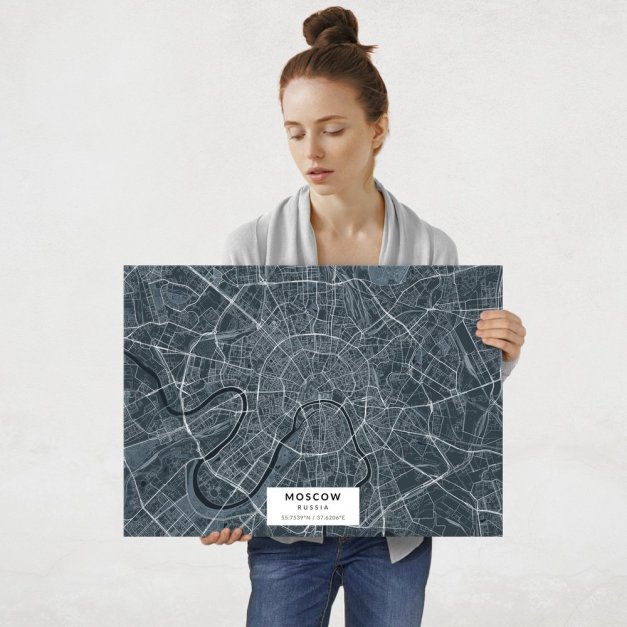 Plakat metalowy Mapa Navy Moskwa L