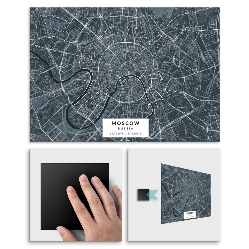 Plakat metalowy Mapa Navy Moskwa L