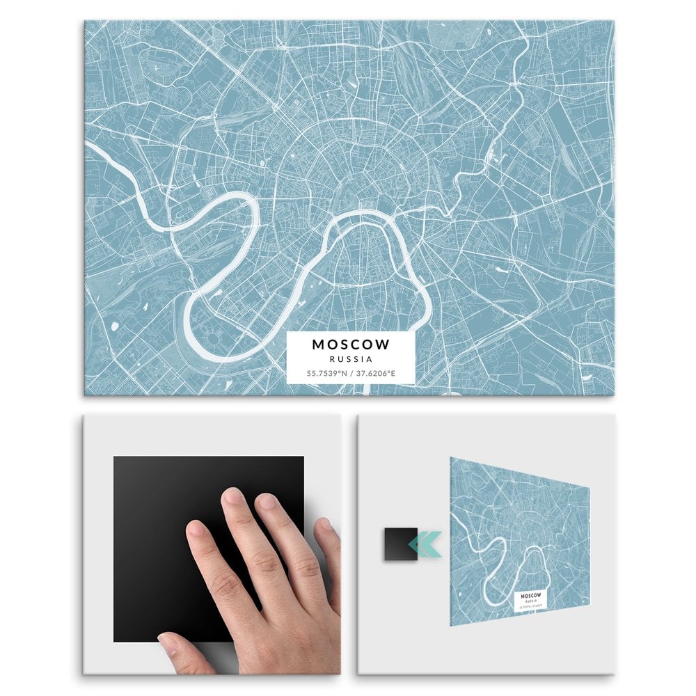 Plakat metalowy Mapa Lazur Moskwa L