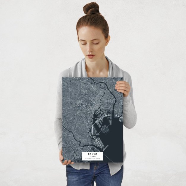 Plakat metalowy Mapa Navy Tokio M