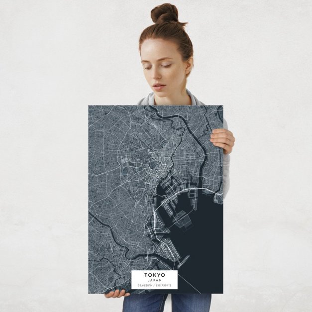 Plakat metalowy Mapa Navy Tokio L