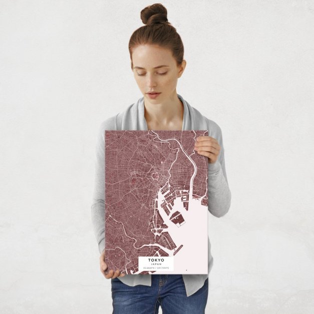 Plakat metalowy Mapa Burgund Tokio M