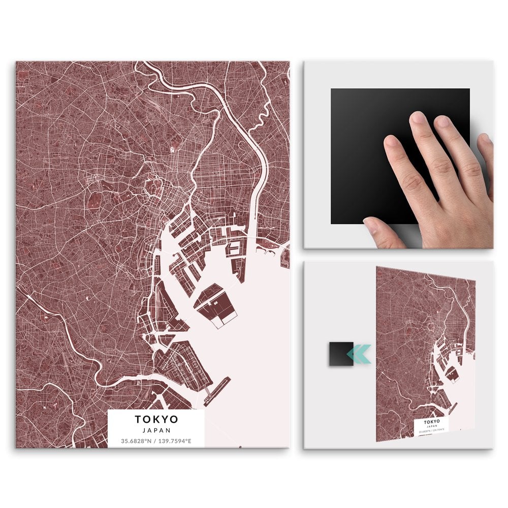 Plakat metalowy Mapa Burgund Tokio M