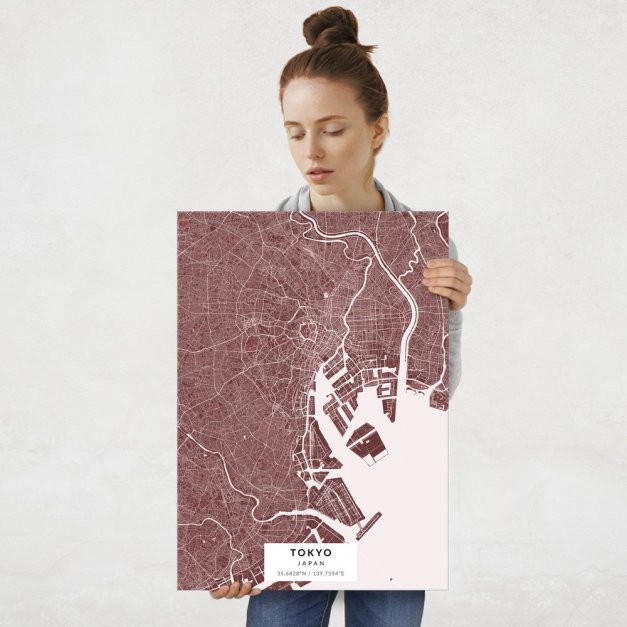 Plakat metalowy Mapa Burgund Tokio L