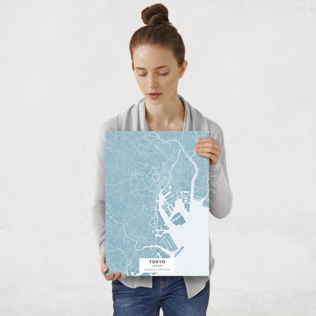 Plakat metalowy Mapa Lazur Tokio M
