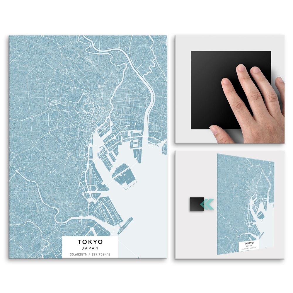Plakat metalowy Mapa Lazur Tokio M