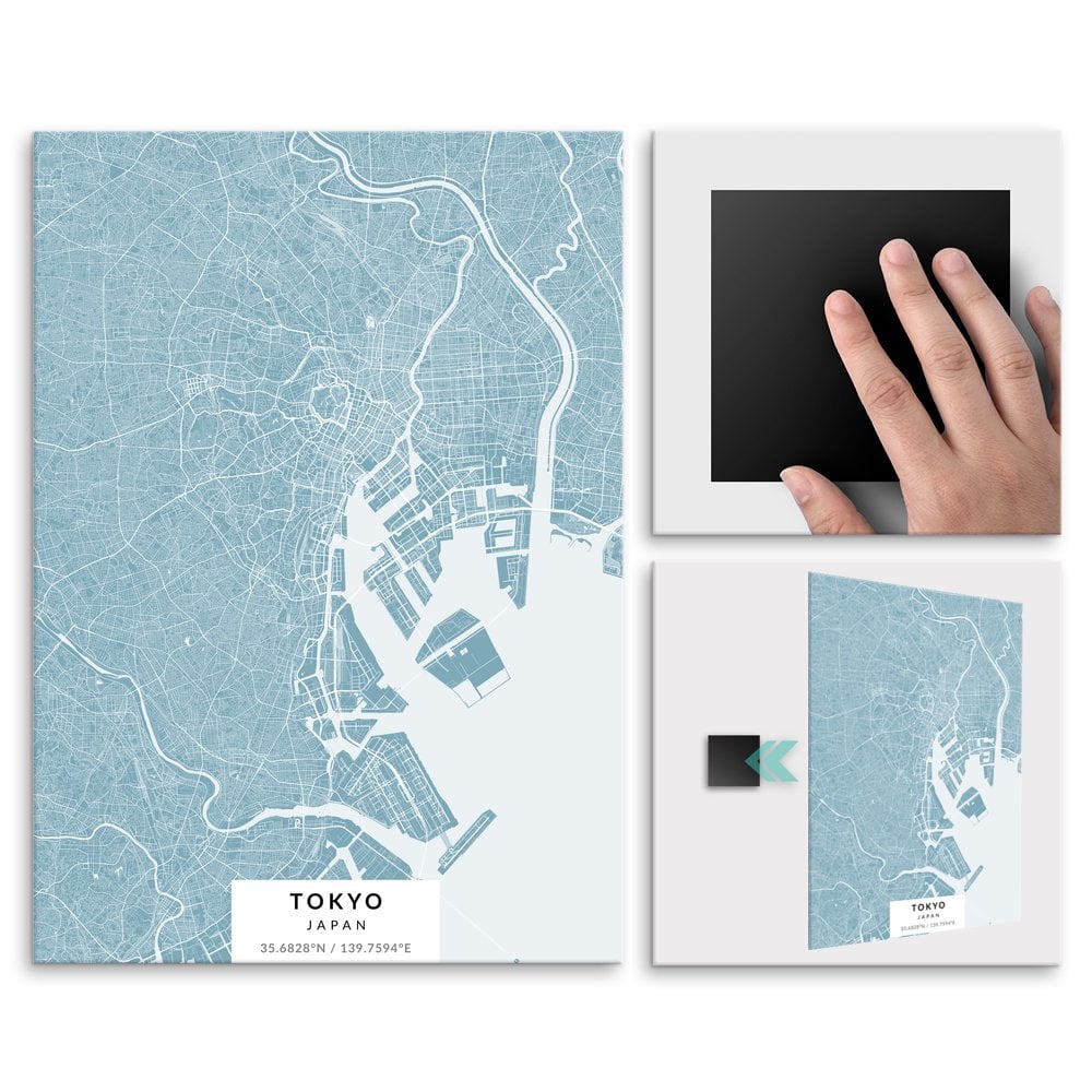Plakat metalowy Mapa Lazur Tokio L