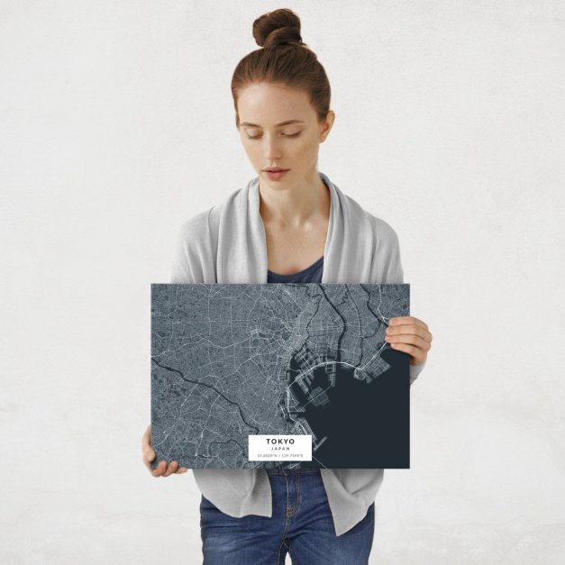 Plakat metalowy Mapa Navy Tokio M