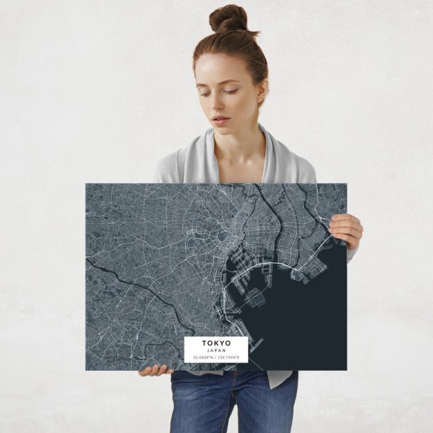 Plakat metalowy Mapa Navy Tokio L