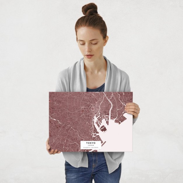 Plakat metalowy Mapa Burgund Tokio M