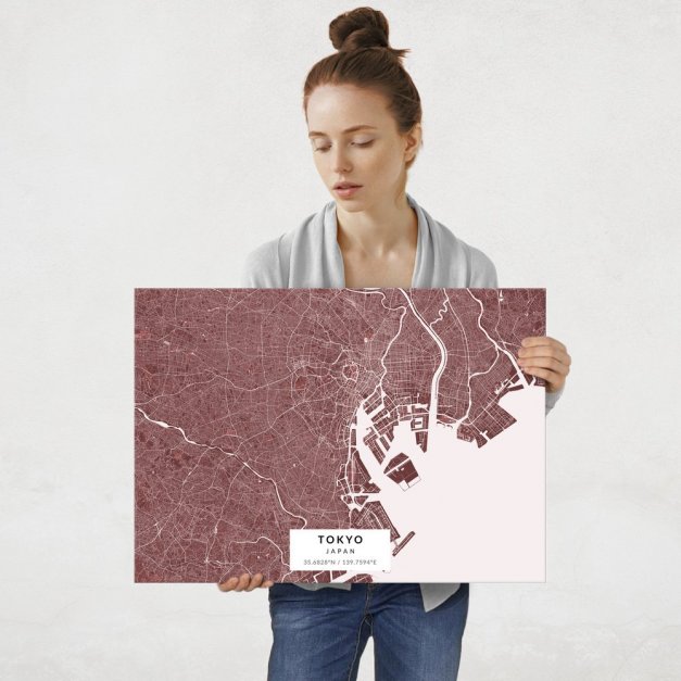 Plakat metalowy Mapa Burgund Tokio L