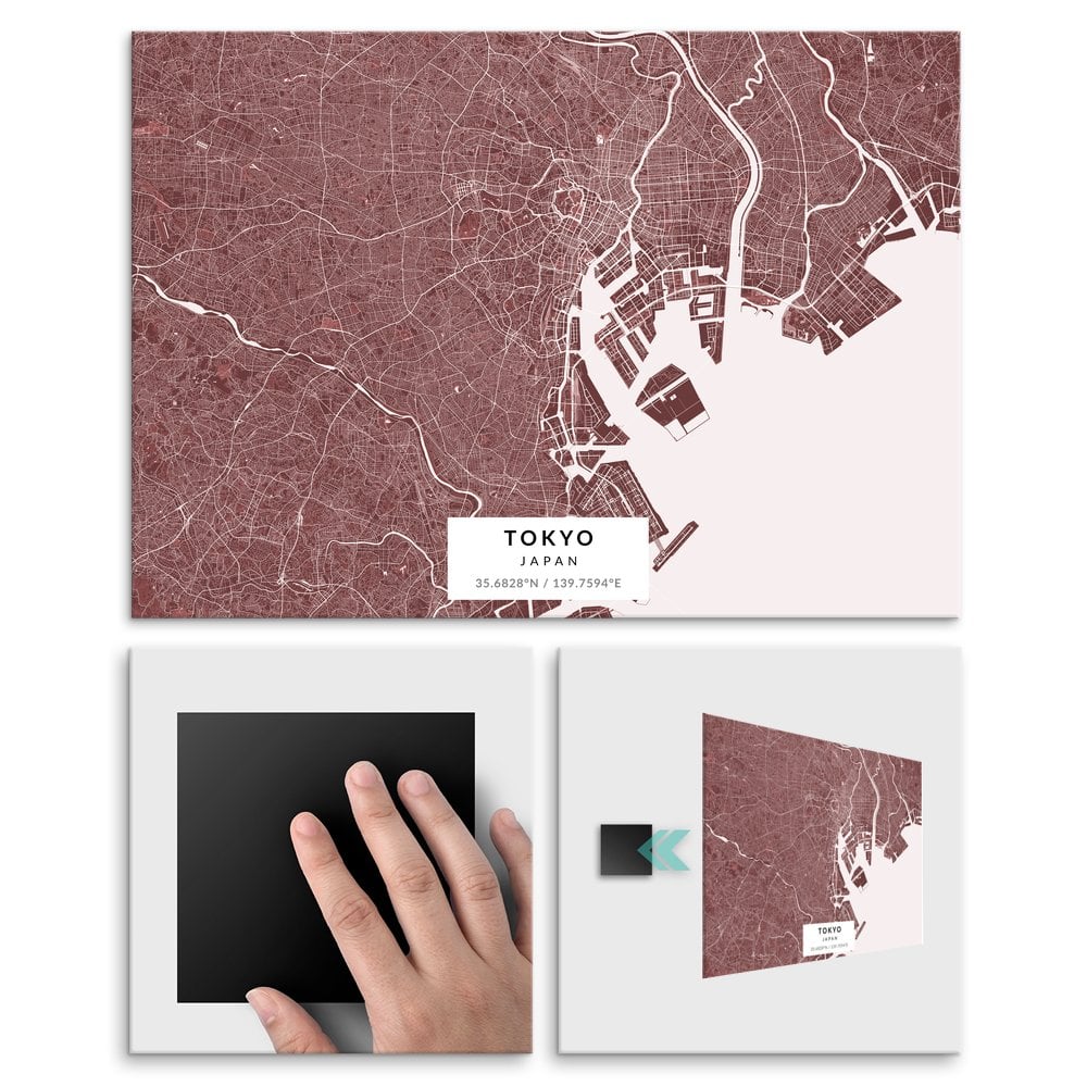 Plakat metalowy Mapa Burgund Tokio L