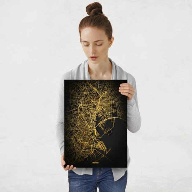 Plakat metalowy Mapa City Lights Tokio M