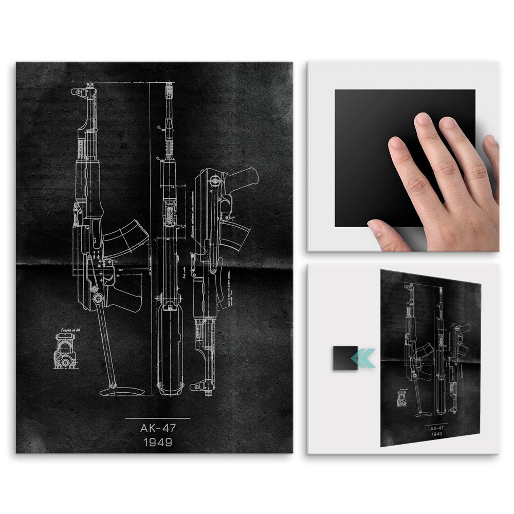 Plakat metalowy AK 47 Projekt Graphite L