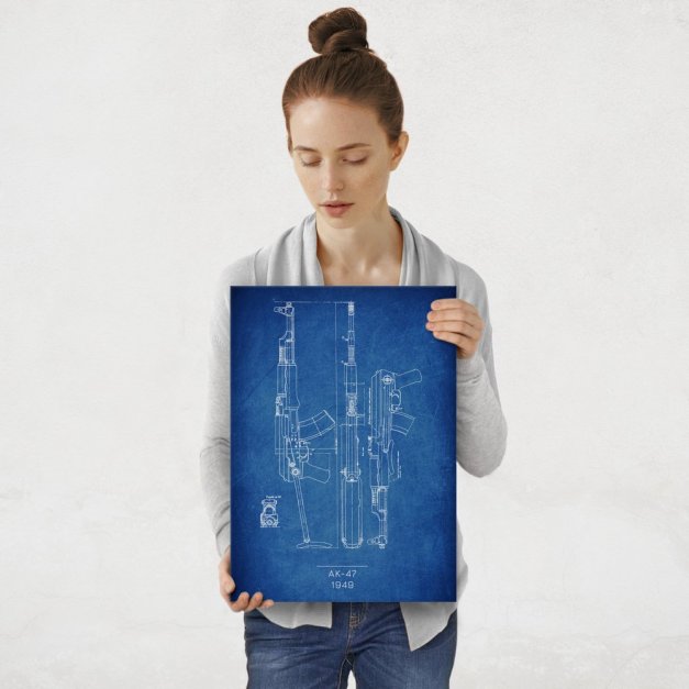 Plakat metalowy AK 47 Projekt Cobalt M