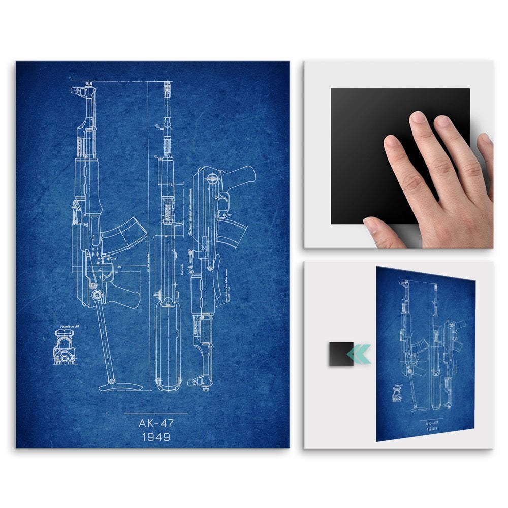 Plakat metalowy AK 47 Projekt Cobalt L