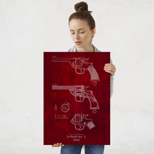 Plakat metalowy Enfield No- 2 Projekt Scarlet L