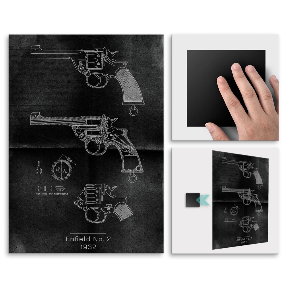 Plakat metalowy Enfield No- 2 Projekt Graphite M