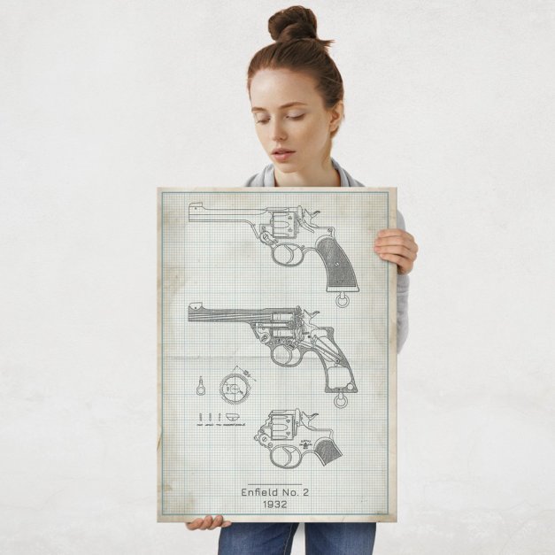 Plakat metalowy Enfield No- 2 Projekt Vintage L