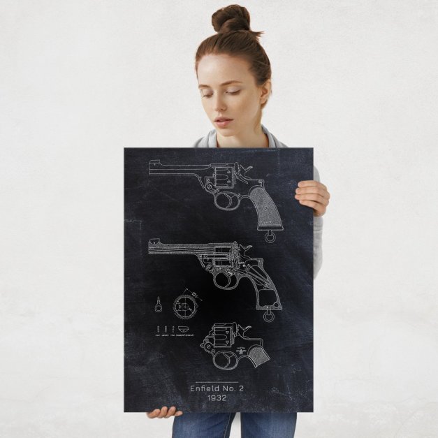 Plakat metalowy Enfield No- 2 Projekt Blackboard L