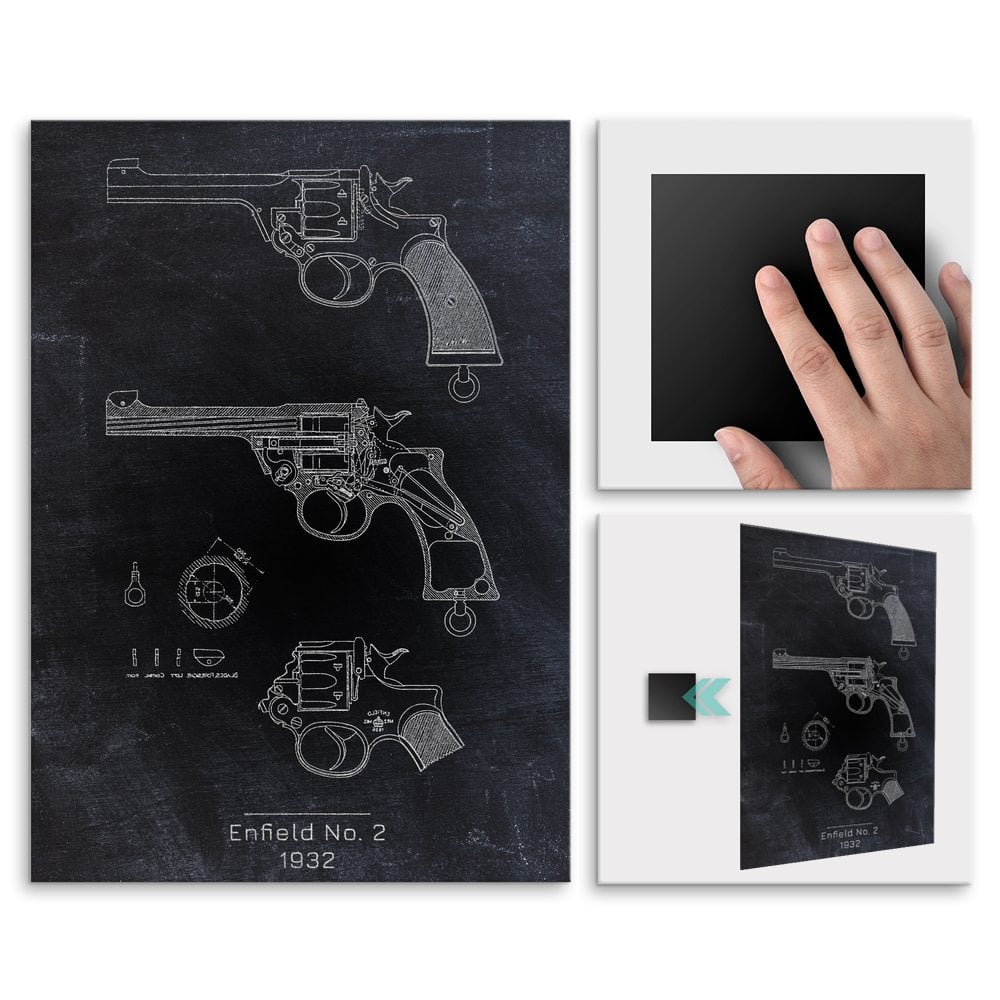 Plakat metalowy Enfield No- 2 Projekt Blackboard L