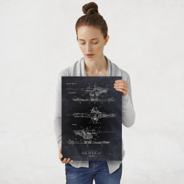 Plakat metalowy  Flak 18 8-8 cm  Projekt Blackboard M