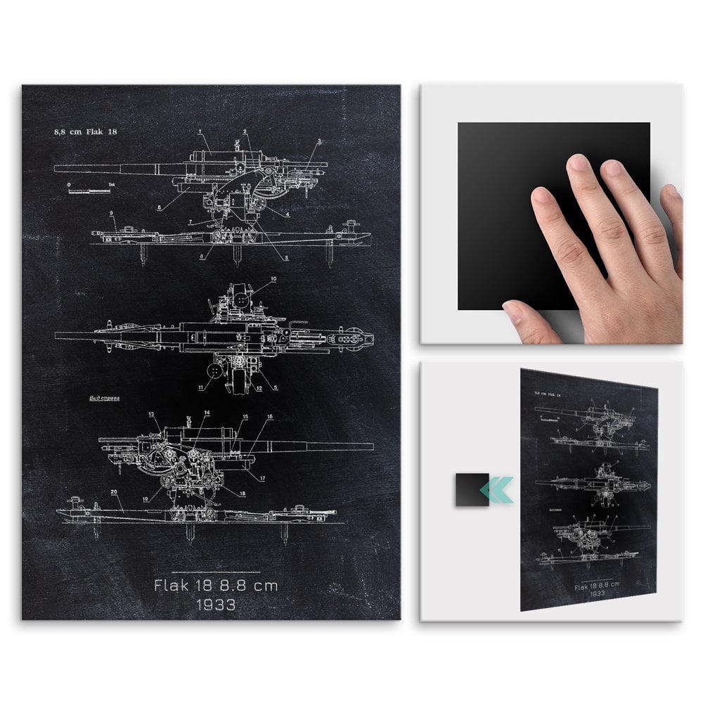 Plakat metalowy Flak 18 8-8 cm Projekt Blackboard L