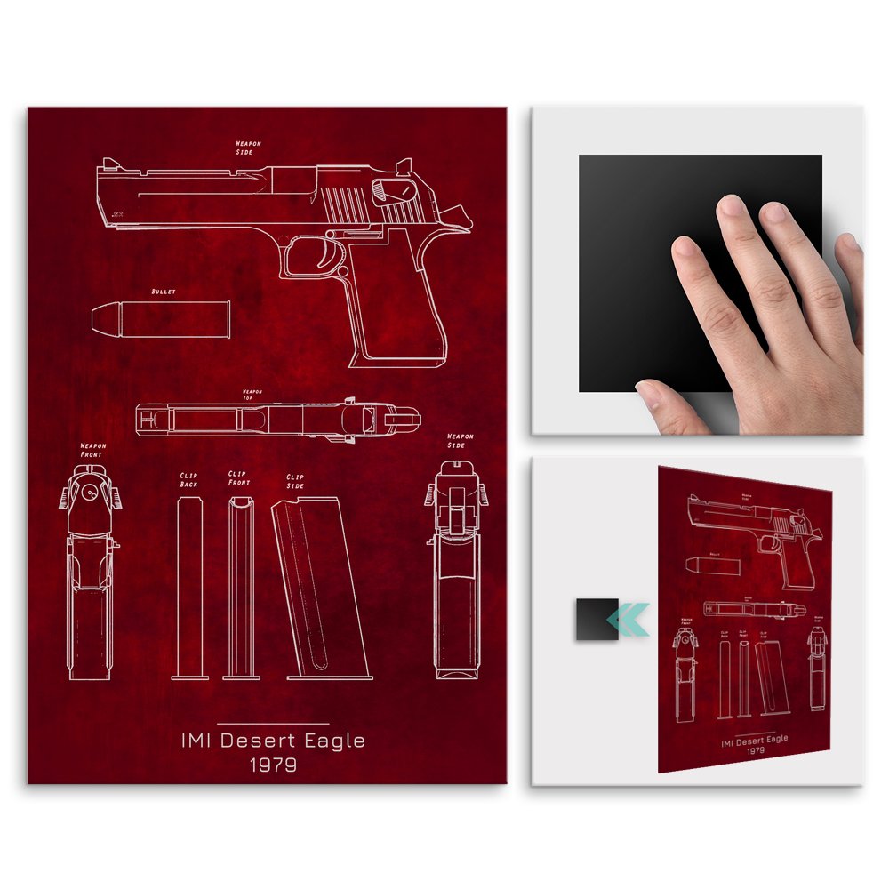 Plakat metalowy IMI Desert Eagle Projekt Graphite M