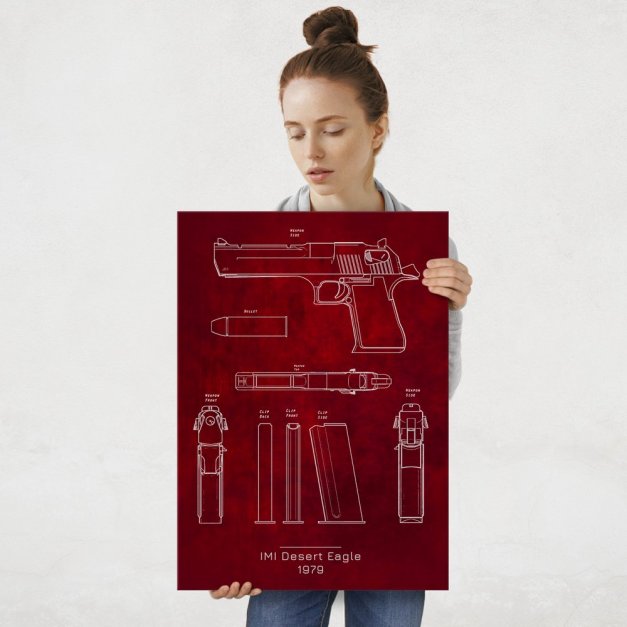 Plakat metalowy  IMI Desert Eagle Projekt Graphite L