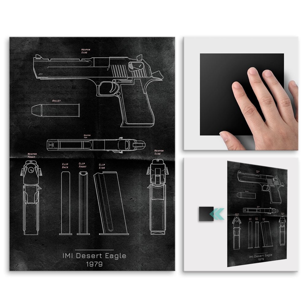 Plakat metalowy IMI Desert Eagle Projekt Graphite M