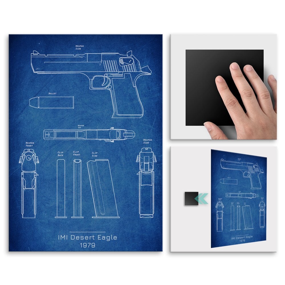 Plakat metalowy IMI Desert Eagle Projekt Cobalt L