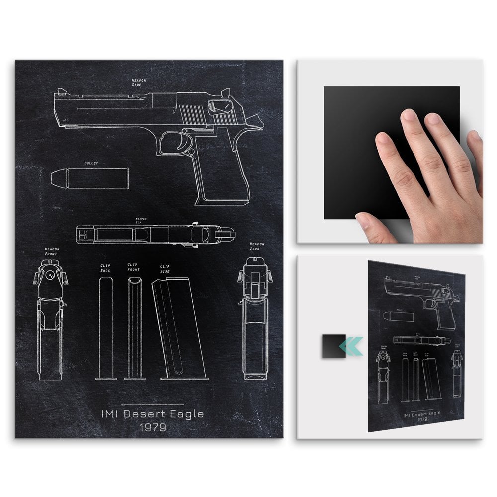 Plakat metalowy IMI Desert Eagle Projekt Blackboard M