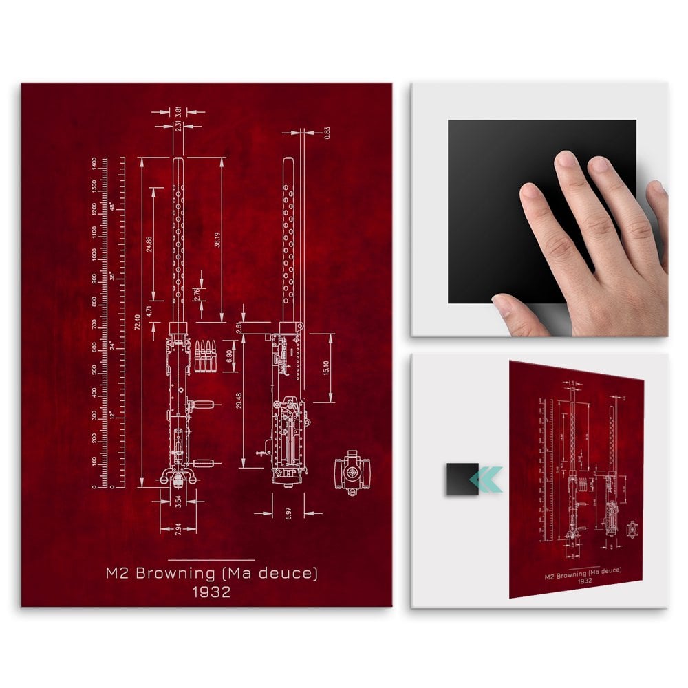 Plakat metalowy M2 Browning (Ma deuce) Projekt Scarlet M