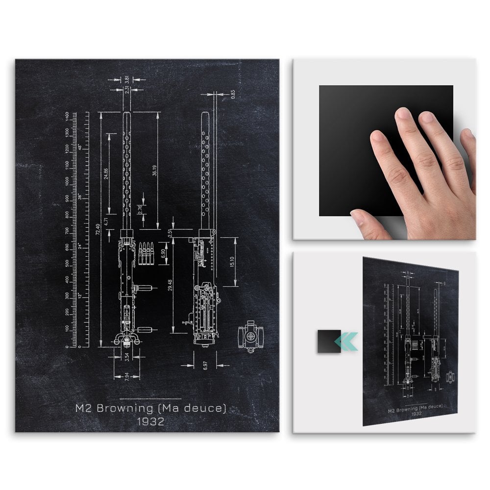 Plakat metalowy M2 Browning (Ma deuce) Projekt Blackboard L