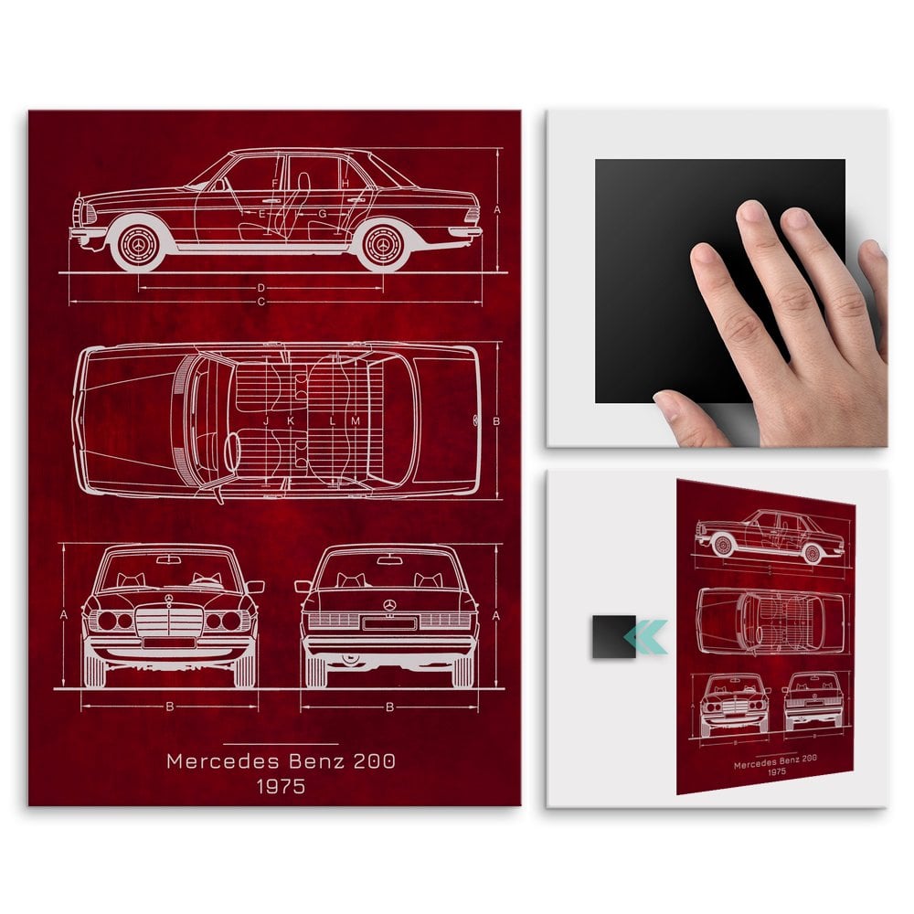Plakat metalowy Mercedes-Benz 200 Projekt Scarlet M