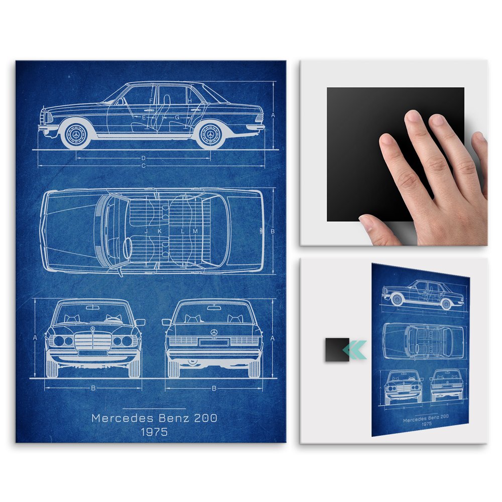 Plakat metalowy Mercedes-Benz 200 Projekt Cobalt L