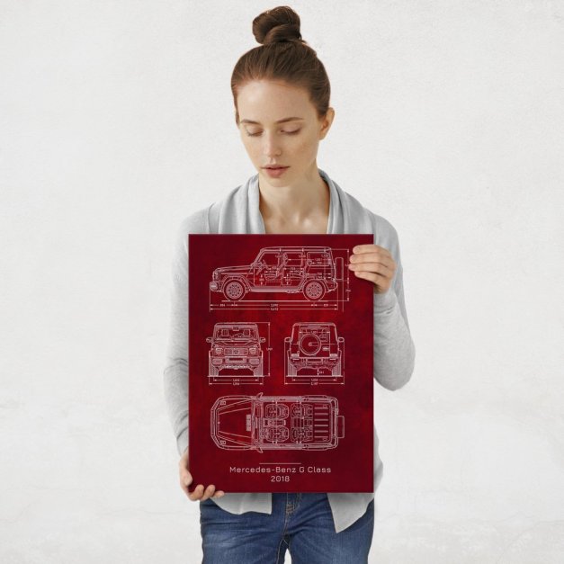 Plakat metalowy Mercedes-Benz G Class Projekt Scarlet M