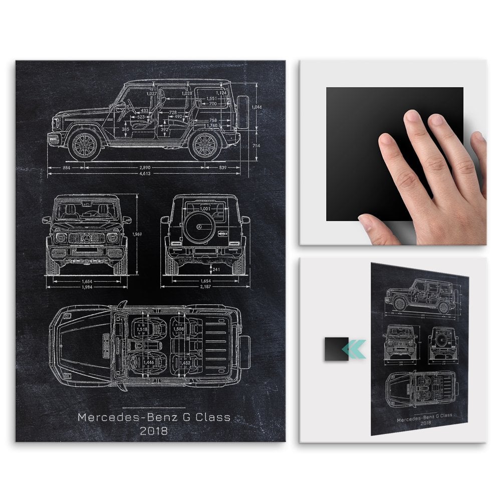 Plakat metalowy Mercedes-Benz G Class Projekt Blackboard M